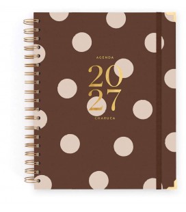 AGENDA CHARUCA SEMANAL 2027. CHOCOLATE LOVE. GRANDE.