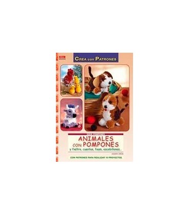ANIMALES CON POMPONES Y FIELTRO CUENTAS FOAM