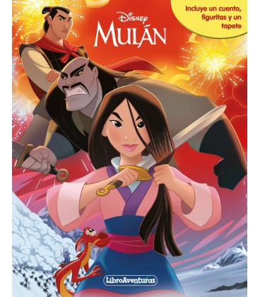 MULAN LIBROAVENTURAS INCLUYE UN CUENTO FIGURITAS Y UN TAPETE