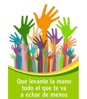 TARJETA DESPEDIDA MANOS 15X23CM