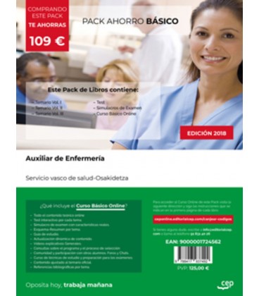 AUXILIAR DE ENFERMERIA OSAKIDETZA PACK AHORRO BASICO