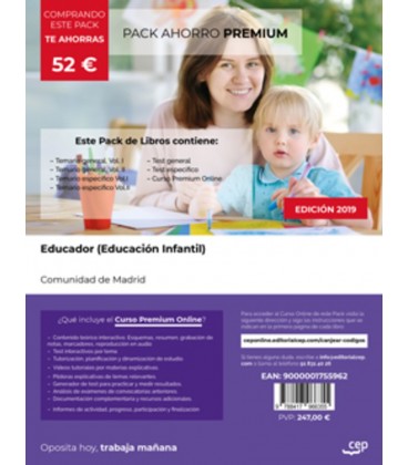 EDUCADOR (INFANTIL) CMADRID PACK AHORRO PREMIUM (6 TOMOS + CURSO)