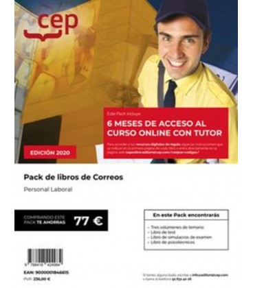 PERSONAL LABORAL CORREOS PACK LIBROS + CURSO ONLINE 6 MESES