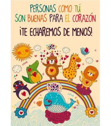 TARJETA DESPEDIDA ANIMALES A4