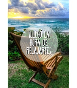 TARJETA JUBILACION LLEGO LA HORA DE RELAJARTE 15X23CM