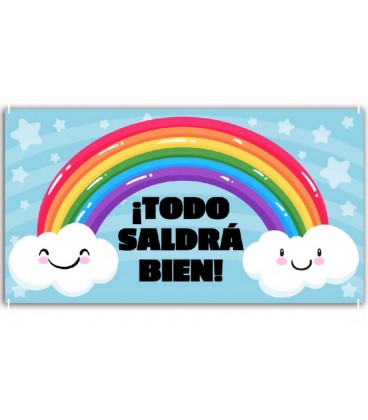 BANDEROLA TODO SALDRA BIEN ARCO IRIS 120 X 65 CM