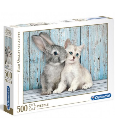 PUZZLE HQ 500 PIEZAS CAT AND BUNNY