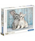PUZZLE HQ 500 PIEZAS CAT AND BUNNY