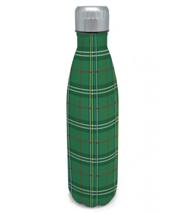 BOTELLA TERMO INOX 500 ML ESCOCES CUADROS VERDE