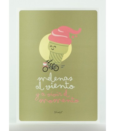 LAMINA SUMMER MELENAS AL VIENTO Y A VIVIR EL MOMENTO