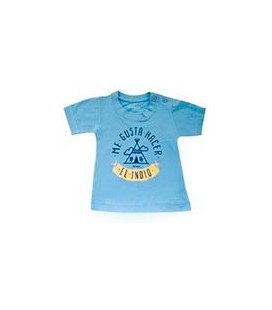 CAMISETA INFANTIL ME GUSTA HACER EL INDIO TALLA 1 9-12 MESES
