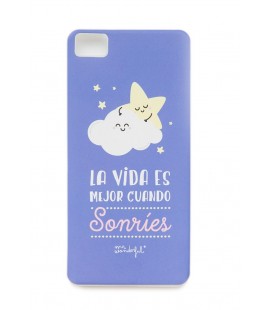 CARCASA BQ M 4 5 LA VIDA ES MEJOR CUANDO SONRIES