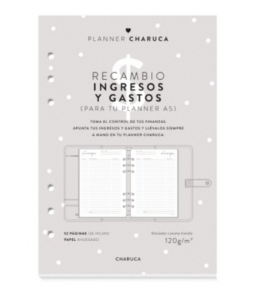 RECAMBIO PLANNER HOJAS DE GASTOS A5