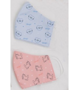 MASCARILLAS DE TELA ADULTO UNICORNIOS Y CORAZONES (PACK 2 UDS)