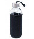 BOTELLA CRISTAL 400 ML FUNDA DE NEOPRENO 65 X 62 X 215 MM NEGRO