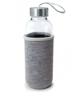 BOTELLA CRISTAL 400 ML FUNDA DE NEOPRENO 65 X 62 X 215 MM GRIS