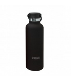 BOTELLA TERMO SPORT INOX CON ASA 750 ML NEGRA