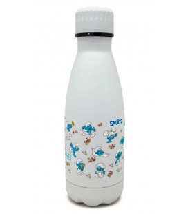 BOTELLA PITUFOS BLANCA 350ML DOBLE PARED