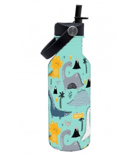 BOTELLA INFANTIL DINOSAURIOS AZUL 500ML PARED SIMPLE