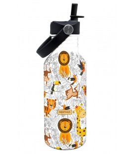 BOTELLA INFANTIL ANIMALES BLANCA 500ML PARED SIMPLE