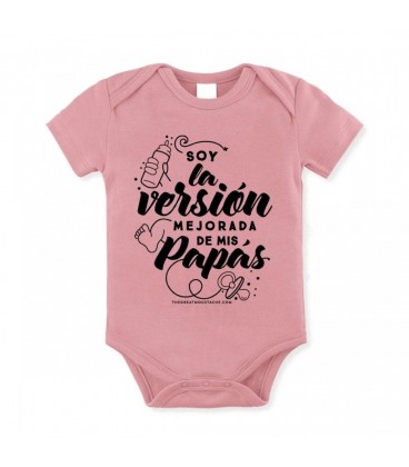 BODY ROSA 0-6M SOY LA VERSION MEJORADA DE MIS PAPAS