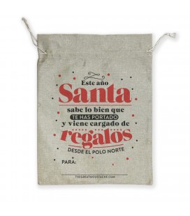 SACO PORTAREGALOS NAVIDEÑOS