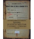ENTERADO JUSTICIA MILITAR DE GUERRA EN CORDOBA