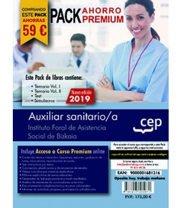 PACK AHORRO PREMIUM AUXILIAR SANITARIO INSTITUTO FORAL BIZKAIA