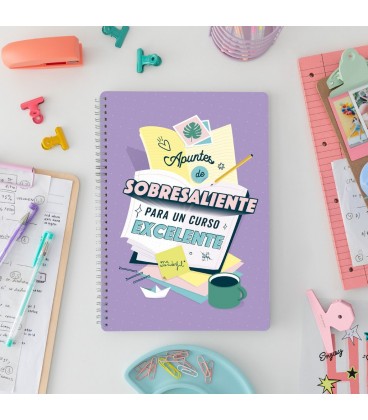 LIBRETA APUNTES DE SOBRESALIENTE PARA UN CURSO EXCELENTE