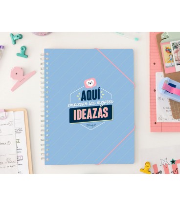 CARPETA CON HOJAS TRANSPARENTES AQUI EMPIEZAN LAS MEJORES IDEAZAS