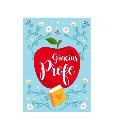 TARJETA GRACIAS PROFE MANZANA GR