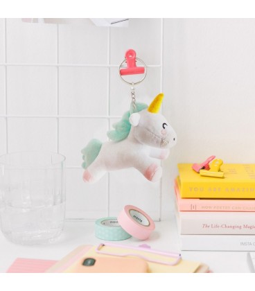 LLAVERO DE PELUCHE UNICORNIO